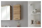 Pelipal Badmöbel RÜDESHEIM - Wandschrank 30 cm hängend, 1-türig, Riviera Eiche mit Grauer Kante