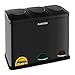 Klarstein Ökosystem Cubos de Basura para Reciclaje 45L (3 basureros de 15 litros,Mecanismo de Pedal, identificación por Colores) - Negro