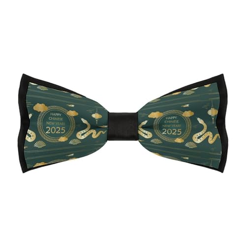 JYYAU Year Of The Snake 2025 Happy Chinese New Year 2025 Bow Tie Adjustable Necktie For Men Business Fashion Pre-tied Tie Neckwear Novelty Accessory For Weddings Party Festival