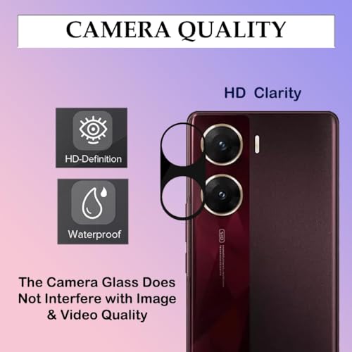 Image of ZARALA Glass Camera Lens Protector For Vivo V29E [9H Hardness] [6D Lens Protector ] [Easy Installation] Black (Vivo V29E)