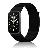 Lonkenn Nylon Armband Kompatibel mit Xiaomi Smart Band 7 Pro, Armbänder, Geflochten Elastisch Dehnbarer Ersatz Sport Klett Armband, Sport Verstellbare Armband-Schwarz