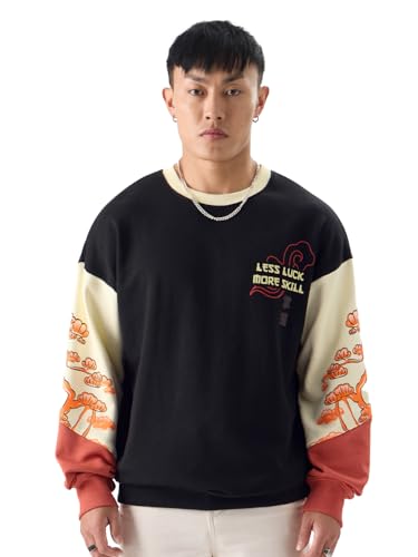 The Souled Store Kung Fu Panda: Less Luck More Skill Men Oversized Sweatshirts The Souled Store Kung Fu Panda: Less Luck More Skill Men Oversized Sweatshirts