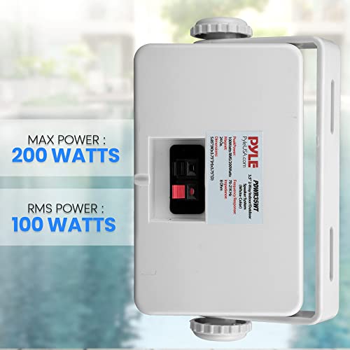 Image of PyleUsa Indoor Outdoor Speakers Pair - 200 Watt Dual Waterproof 3.5 inch 2-Way Full Range Speaker System w / 1 /2 inch High Compliance Polymer Tweeter - in-Home, Boat, Deck, Patio, Poolside (White) - PDWR35WT