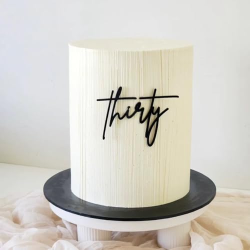 Black Acrylic Thirty Cake Topper - Happy 30th Birthday Cake Decor...