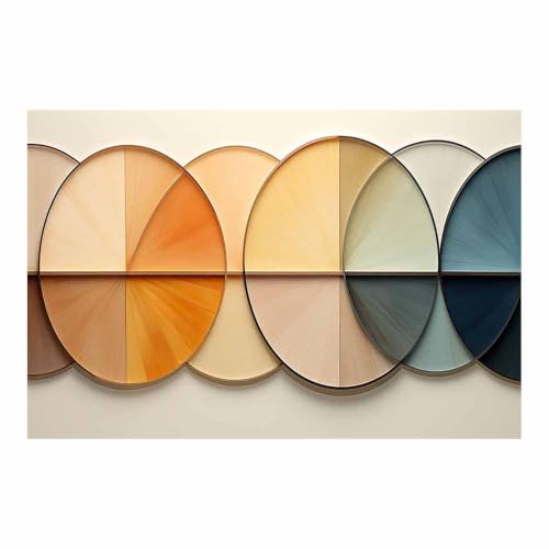 Affiche géométrique moderne sur toile premium beige 40x60cm