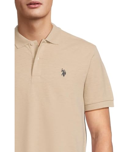 Image of U.S. POLO ASSN. Men Cotton Regular Fit Solid Polo With Small Pony | Two-Button Closure Pique Polo Shirt, Summer Fashion Golf Shirt