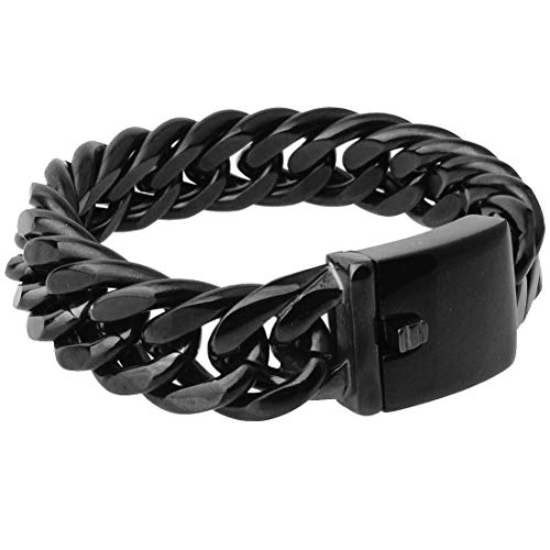 Collar grueso negro para hombre de acero inoxidable 20 pulgadas miniatura 3