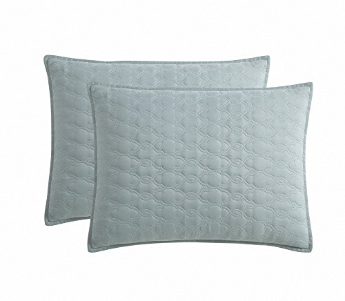 Bourina Embroidery Quilt Set Coverlet Set 3-Piece Microfiber Bedspread Included 2 Shams And 1 Quilt, King Size 104" X 92" Aqua #TOP2