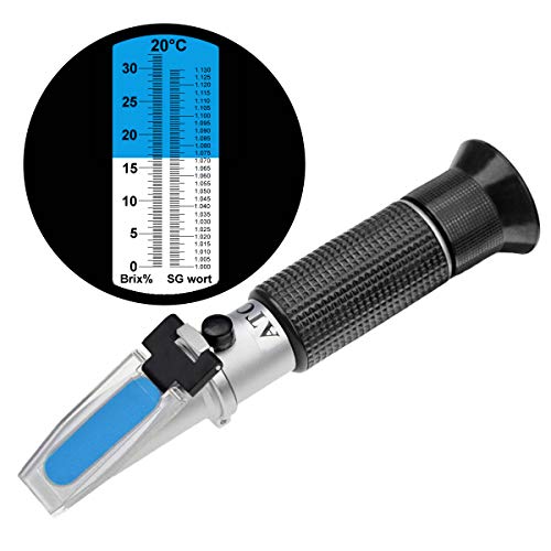 Trz Brix Refractometer With Atc, Handheld Refractometer,Dual Scale-Specific Gravity 1.000-1.130 And Brix 0-32% For Beer Wine And Fruit #TOP24