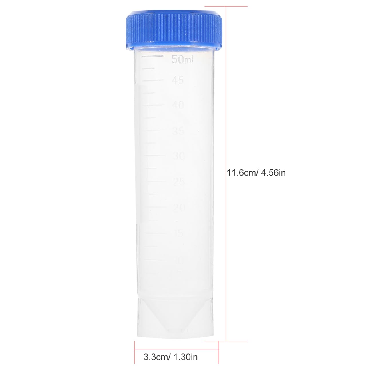Ciieeo 50 Tubos de Centrífuga de 50Ml con Base Plana y Tapones de Plástico con Rosca, Portátiles y Compactos para Laboratorio Científico