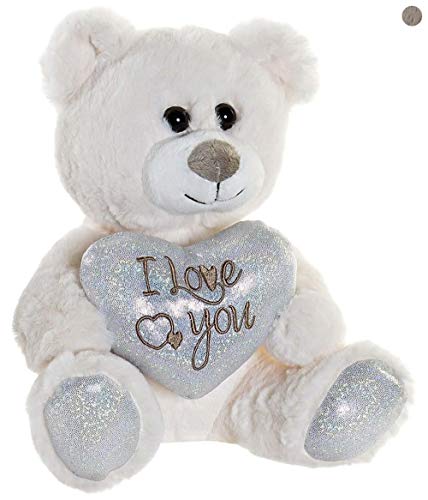 ML Oso de Peluche con Corazon de Frase de Amor. 28cm Felpa...