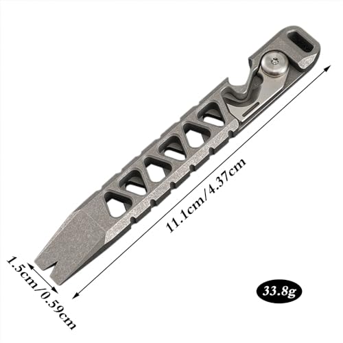 Pry Bar, Titanium Alloy Keychain Prybar with Bottle Opener/Fast Cutter Function for Outdoor Use, Grey - Image 2