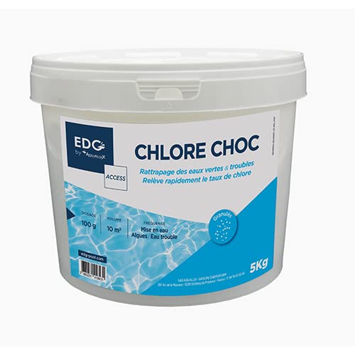 EDG Chlore Choc Piscine - Spécial Eau Verte - Action Rapide - Granulés - Seau 5kg - Gamme Traitement Et Accessoires Piscine Access