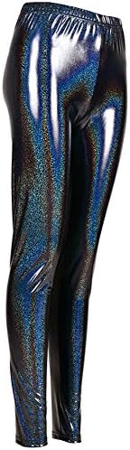 MHIM Metallic Glittery Leggings Slim Fit Sports Yoga Gym Festival