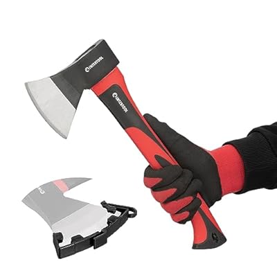 INTERTOOL 15” Hatchet Axe, Small Camp Hand Axe, 1.3 lbs, Wood Chopping, Splitting, Shock Absorbing Fiberglass Anti-Slip Handle HT-0261