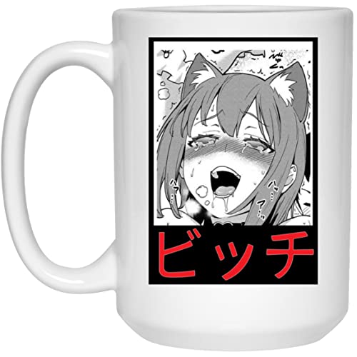 Funny Neko Ahegao Face Anime Ecchi Waifu material lewd Girl Sexy Girls Coffee Mug - Anime high School Ecchi Girls Lover -Gift For Men, Women, Friend On Birthday, Christmas, Anniversary Coffee Tea Cup