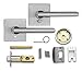 Berlin Modisch Privacy Lever Door Handle Slim Square Easy to Open Locking Lever Set [for Bedroom or Bathroom] Reversible for Right & Left Sided Doors Heavy Duty - Satin Nickel Finish