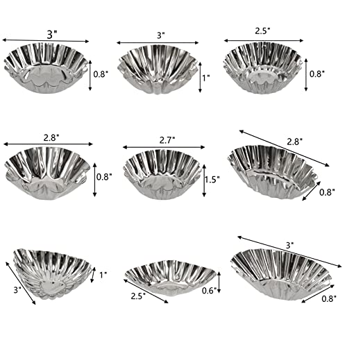 Dicunoy Set Of 36 Egg Tart Molds For Baking, Mini Tartlet Tins, Ensaymada Molder Filipino, Resuable Brioche Mold, Cupcake Cookie Baking Tool For Tart Shells, Mini Cake, Pudding, Muffin #TOP2