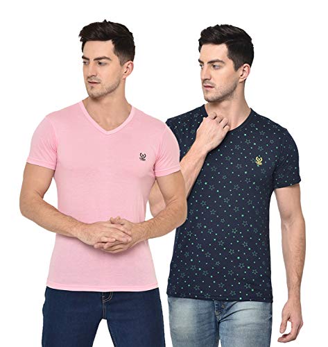 Image of Mack Jonney Men's Cotton Blended Regular Fit T-Shirts (Pack of 2)