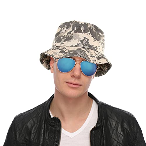 Image of Falari Men Women Unisex Cotton Bucket Hat 100% Cotton Packable for Travel Fishing Hunting Summer Camp