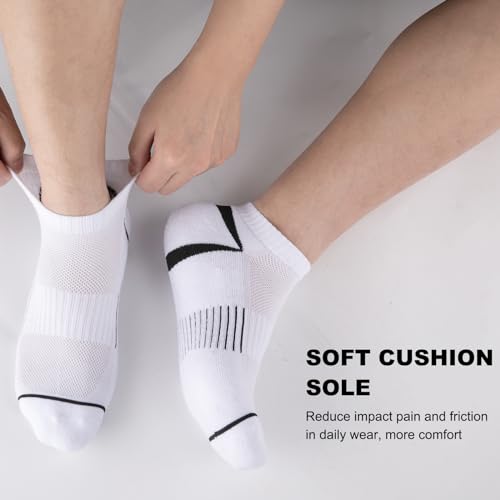 COOPLUS 12 Pack Men's Athletic Ankle Socks Cushioned Running Breathable Low Cut Casual Socks3