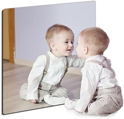 Kids Safety Shatterproof Mirror For Wall,Full Length Mirror Wall Mounted,Made of Unbreakable Acrylic Non-Glass,Extra Thick 1/8",1Pcs 8"x8",Bedroom Door Closet mirror,Workout for Home Gym Body Mirror