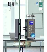 Frameless Glass Door Lock,Perfiware LG2315 with APP Glass Door Locks Fingerprint/Keypad/Pin/Scree...