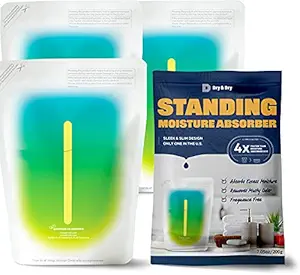 Dry & Dry (3 Packs Standing Moisture Absorbers to Control Excess Moisture for Basements, Closets, Bathrooms, Laundry Rooms - Moisture Absorbers, Standing Moisture Absorbers