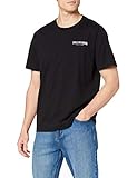 Kurzärmliges T-Shirt mit Rundhalsausschnitt, kleiner Brust-Puff-Logo-Schriftdruck.