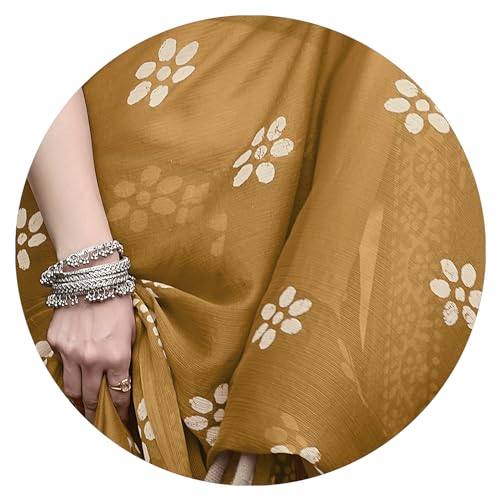 Image of MIRCHI FASHION Saree for Woman Chiffon Batik Printed | Lightweight Daily Wear Women's Office Sari with Blouse Piece (Available in 40 Colours)