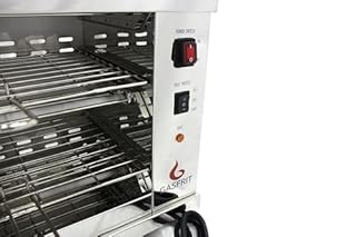 Gasfrit Grille-pain électrique industriel à quartz 2 étages, 3000 W, acier inoxydable, grille et plateau ramasse-miettes amovibles, usage professionnel hôtellerie