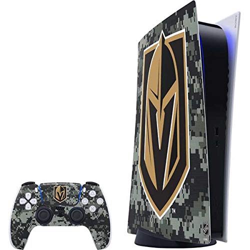 Skinit Decal Gaming Skin Compatible with PS5 Digital Edition Bundle - Officially Licensed NHL Vegas Golden Knights Camo Design