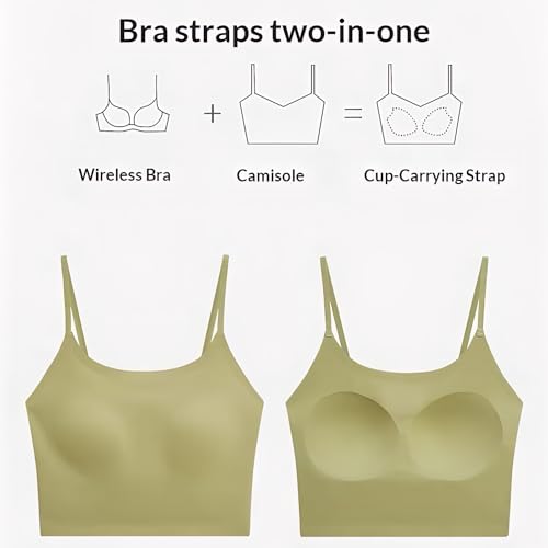 Girls Cami Crop Built-in Training Bra Seamless Bralette Sports Everyday Tank Tops Undershirt with Adjustable Straps White Bra 8-16Y