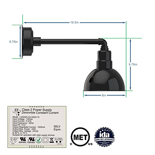 Cocoweb 8 Inch Blackspot Led Wall Light Sconce Fixture In Black - Metropolitan Arm #TOP28