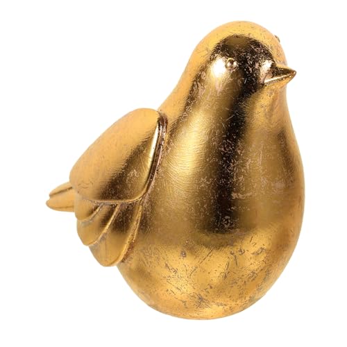 Yardenfun 樹脂の鳥の飾り 小鳥の置物 ゴールドの鳥の装飾 ゴールドのテーブル装飾 小動物の置物 庭の装飾 金の鳥の置物 装飾的な飾り 庭の風景の装飾 小さな置物 鳥の置物家の装飾 クリスマスのサムネイル