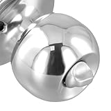 CHIHEUNG 4 Pack 65mm Round Door Handles, Internal Door Lock with Key, Stainless Steel Door Handle with Locks for 25-45mm Thick Doors Bedroom, Bathroom Interior Door Handles - Image 3