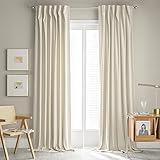 MUMFAS Ivory Velvet Curtain Pair Back Tab Rod Pocket Bedroom Curtains 63 Inches Long Window Decoration Privacy Drapes for Home Office Nursery Backdrop W52 x L63 2 Panels