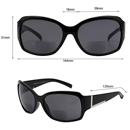 Vitenzi Bifocal Sunglasses For Women, Jackie O Reading Tinted Readers, Vittoria In Black 2.25 #TOP4