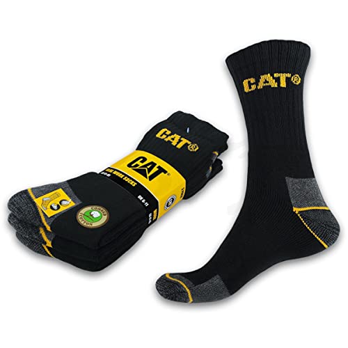 Caterpillar CAT® REAL WORK SOCKS Damen Herren Arbeitssocken Business Socken Strümpfe Größe 35-50 (35-40, 3 Paar Schwarz) Cover