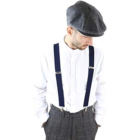 TruClothing.com Mens Classic Vintage Retro Trouser Braces Suspenders 1920s Gatsby Blinders- navy Cover