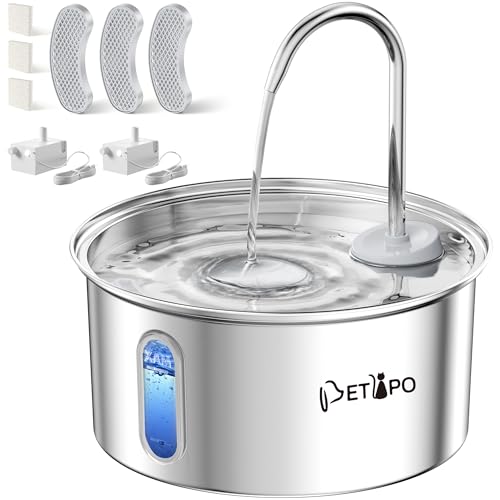 Petlipo fontaine chat acier 108oz, silencieuse lave-vaisselle