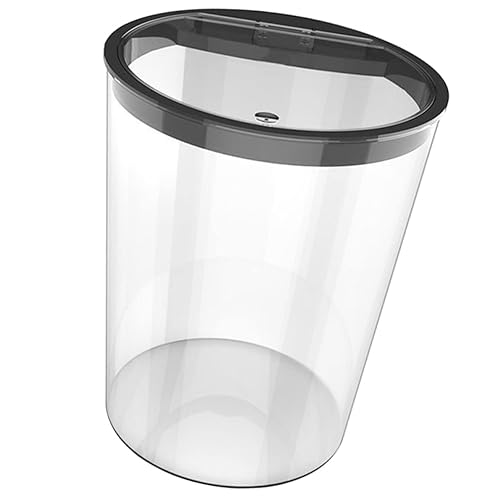 Cabilock Contenedor redondo con tapa, contenedor transparente con tapa, cubo de basura redondo, cesta de basura de plástico, cubo de almacenamiento