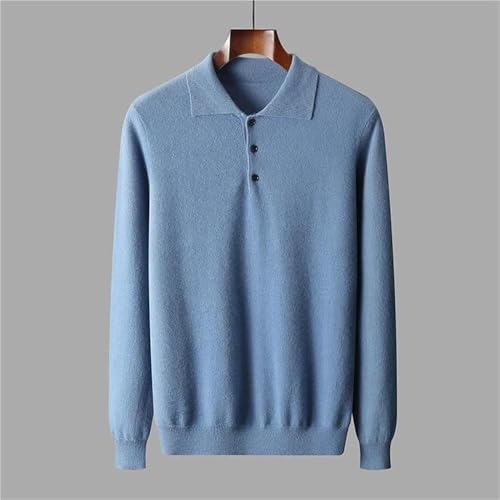 Men's Solid Color Long Sleeve Polo Sweater Business Casual Loose Fit Pullover Comfortable Versatile Office Wear Knit Top2