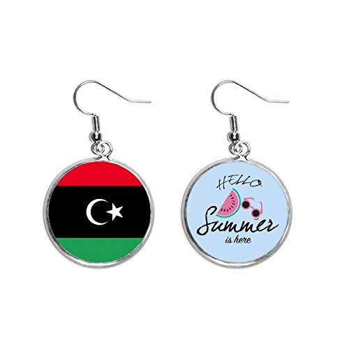Pendientes de sandía bandera de Libia accesorios de moda veraniega