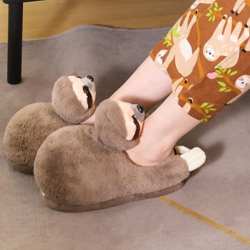 Funny Animal Sloth Slippers for Women,Bedroom Slippers, House Shoes,Cute Fluffy Slippers for Indoor and Outdoor ,Soft Cozy,Non-Slip-Sole,Christmas Gifts for Women/Men/Mom/Girls (Sloths)3