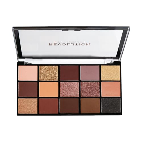 Makeup Revolution Eyeshadow Palette, Highly Pigmented Includes 15 Shades, Shimmery and Velvet Finish, Beige and Brown Shade, Reloaded Velvet Rose - 16.5g - Image 6