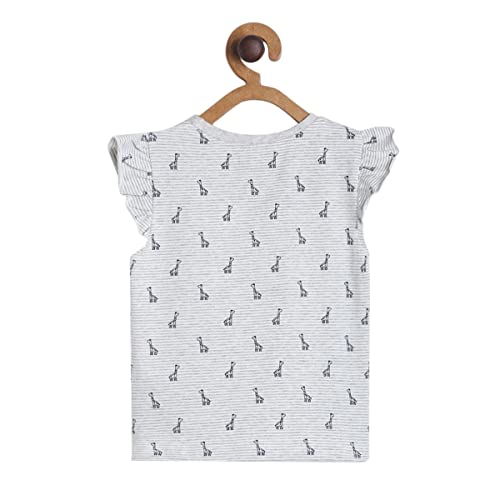 Image of miniklub Girls Grey & Black Printed Top With Leggings