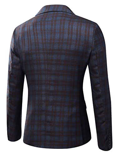 Image of WULFUL Men's Slim Fit Suit One Button 3-Piece Blazer Dress Business Wedding Party Jacket Vest & Pant