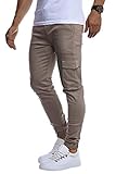 Leif Nelson Herren Jogger Chinos Cargo Stretch Jogging Männer Basic Jogg Cargohose Streifen Jogginghose Jungen Freizeithose Jeans-Hosen Sweatpants Streifen Chinohosen LN8071 Grau Large