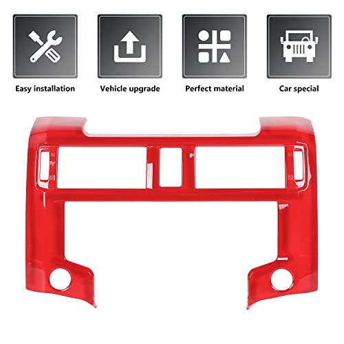 Razpoy For 4Runner Center Console Gps Navigation Trim Panel Cover Dashboard Cover Interior Accessories For Toyota 4Runner 2020-2022, Abs Plastic(Red) #TOP3